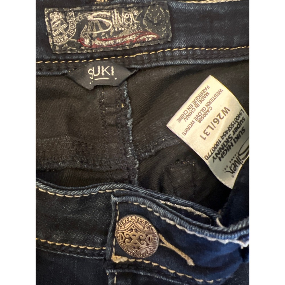 Silver Jeans Suki High Rise Super Skinny Dark Wash Women's Jeans‎ Size 26